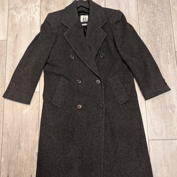 Vintage Jones New York Oversized PURE WOOL Maxi Coat | Charcoal Gray | Size S/M - Picture 8 of 13